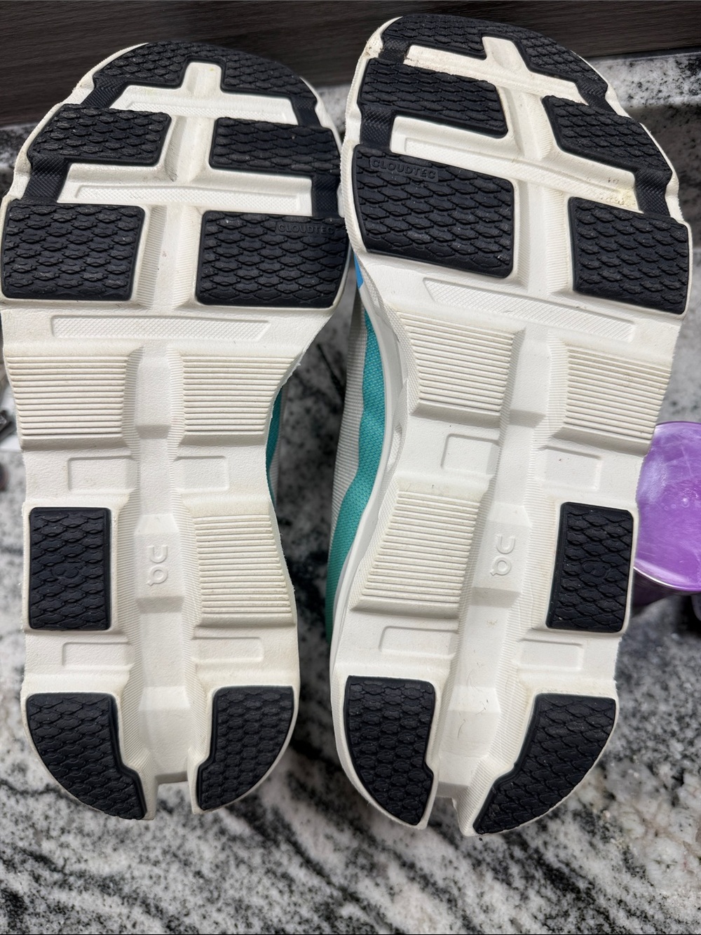 On Running women's athletic shoes — White with Blue accents and Black laces - Picture 5 of 7